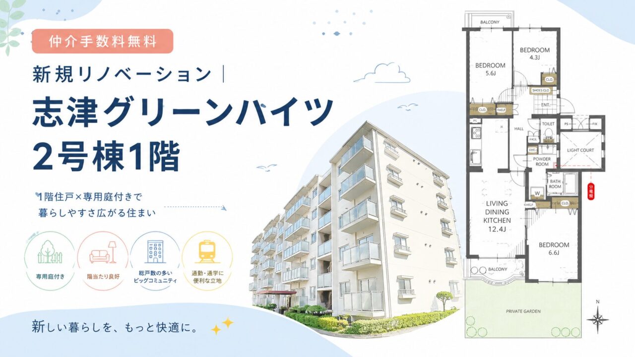 【仲介手数料無料】志津グリーンハイツ2号棟1階｜1,690万円（税込）