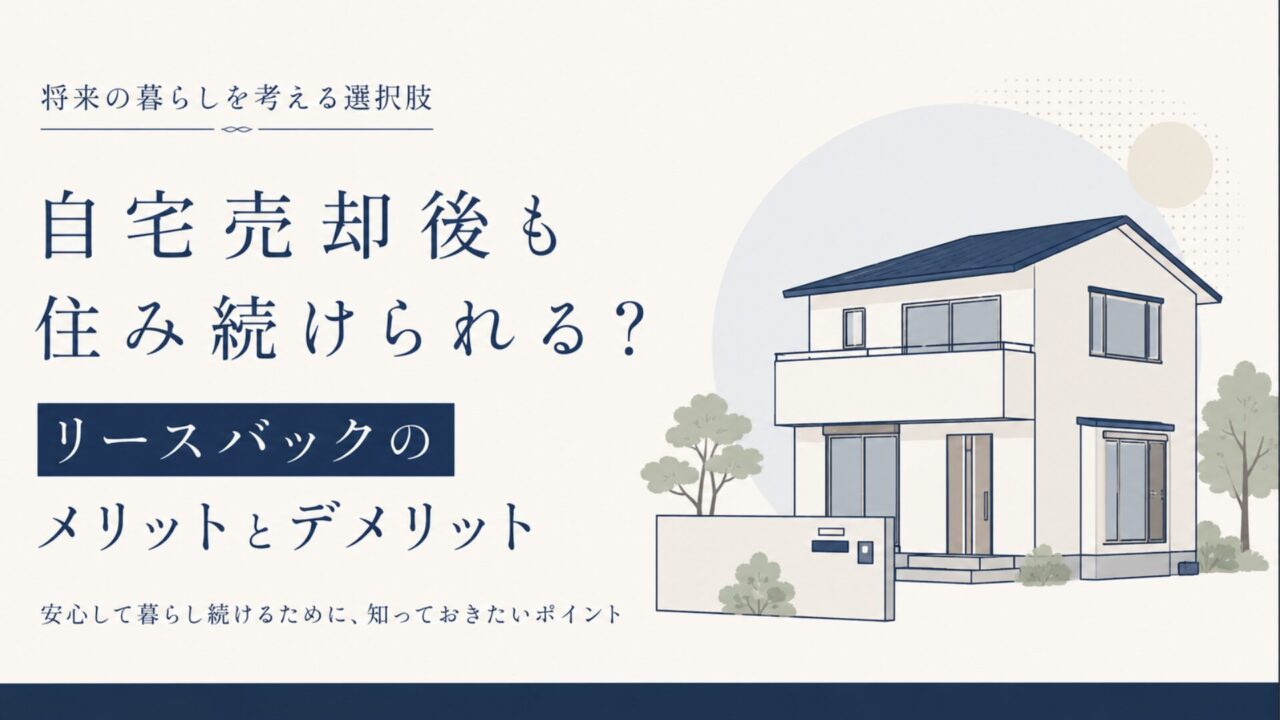 自宅売却後も住み続けられる？リースバックのメリットとデメリット