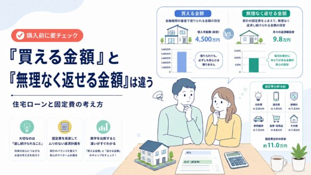 「買える金額」と「無理なく返せる金額」は違う｜住宅ローンと固定費の考え方