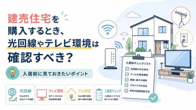 建売住宅を購入するとき、光回線やテレビ環境は確認すべき？入居前に見ておきたいポイント