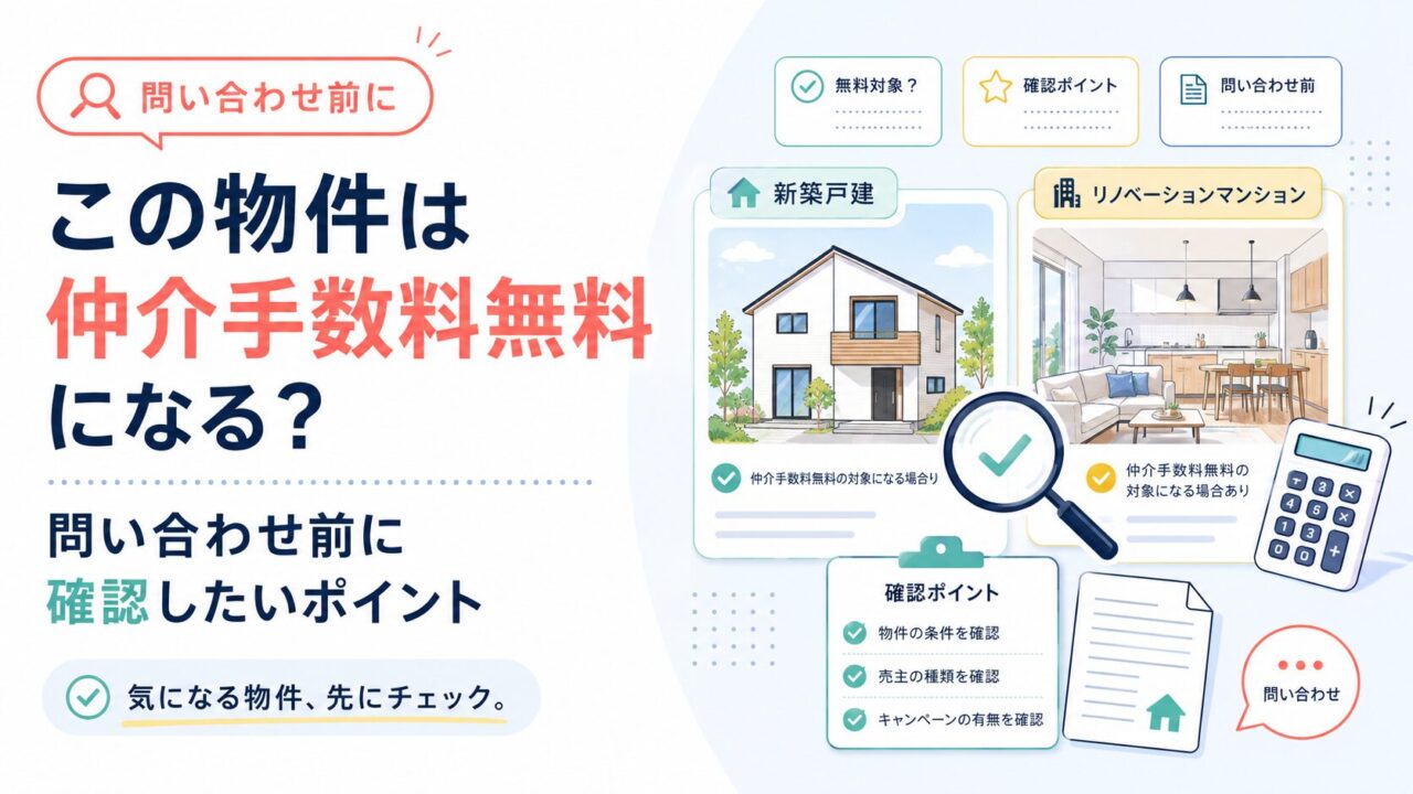 この物件は仲介手数料無料になる？問い合わせ前に確認したいポイント