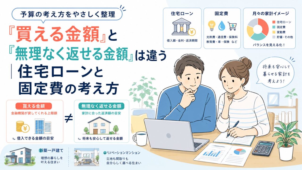 「買える金額」と「無理なく返せる金額」は違う｜住宅ローンと固定費の考え方