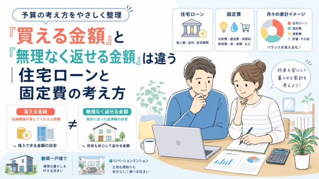 「買える金額」と「無理なく返せる金額」は違う｜住宅ローンと固定費の考え方