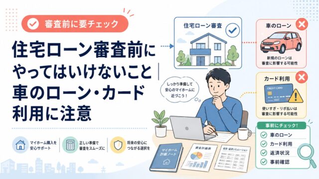 住宅ローン審査前にやってはいけないこと｜車のローン・カード利用に注意