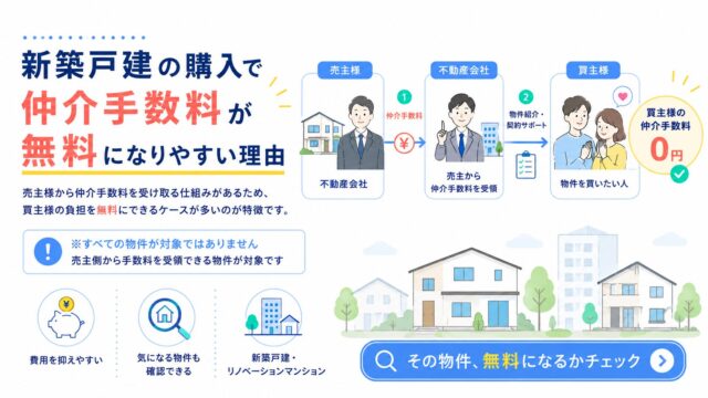 新築戸建の購入で仲介手数料が無料になりやすい理由