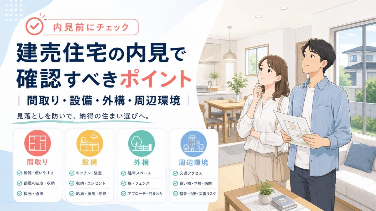 建売住宅の内見で確認すべきポイント｜間取り・設備・外構・周辺環境