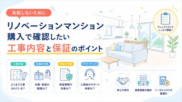 リノベーションマンション購入で確認したい工事内容と保証のポイント