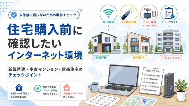 住宅購入前に確認したいインターネット環境｜新築戸建・中古マンション・建売住宅のチェックポイント