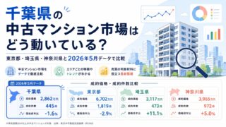 千葉県の中古マンション市場はどう動いている？東京都・埼玉県・神奈川県と2026年5月データで比較