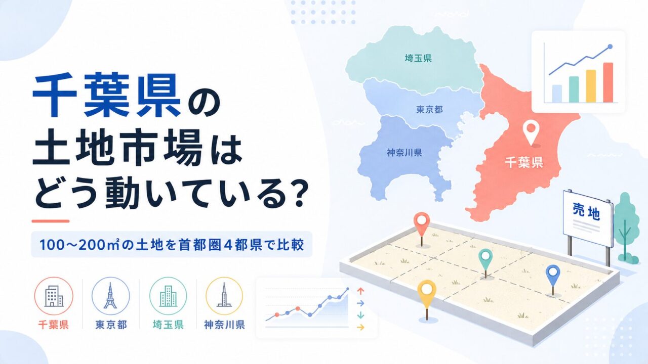 千葉県の土地市場はどう動いている？100〜200㎡の土地を首都圏4都県で比較