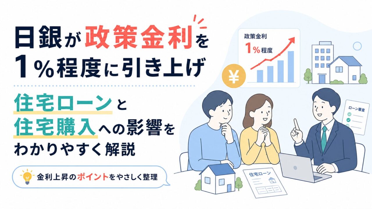日銀が政策金利を1％程度に引き上げ｜住宅ローンと住宅購入への影響をわかりやすく解説