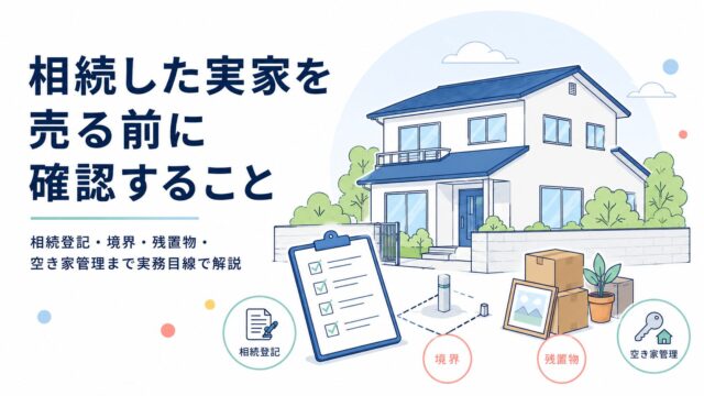 相続した実家を売る前に確認すること｜相続登記・境界・残置物・空き家管理まで実務目線で解説