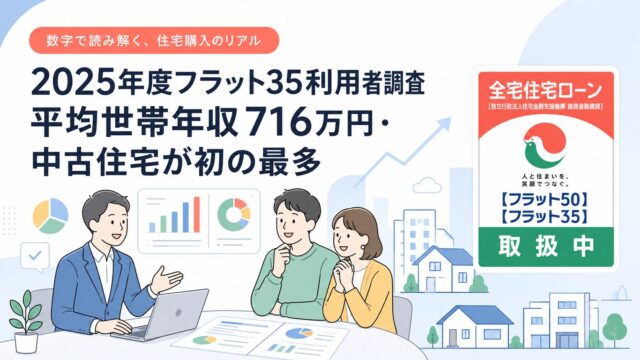 2025年度フラット35利用者調査｜平均世帯年収716万円・中古住宅が初の最多