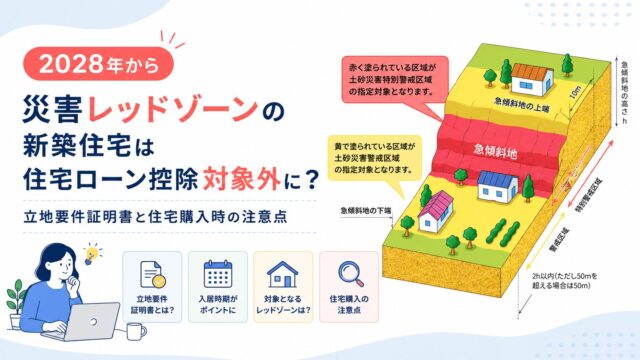 2028年から災害レッドゾーンの新築住宅は住宅ローン控除対象外に？立地要件証明書と住宅購入時の注意点