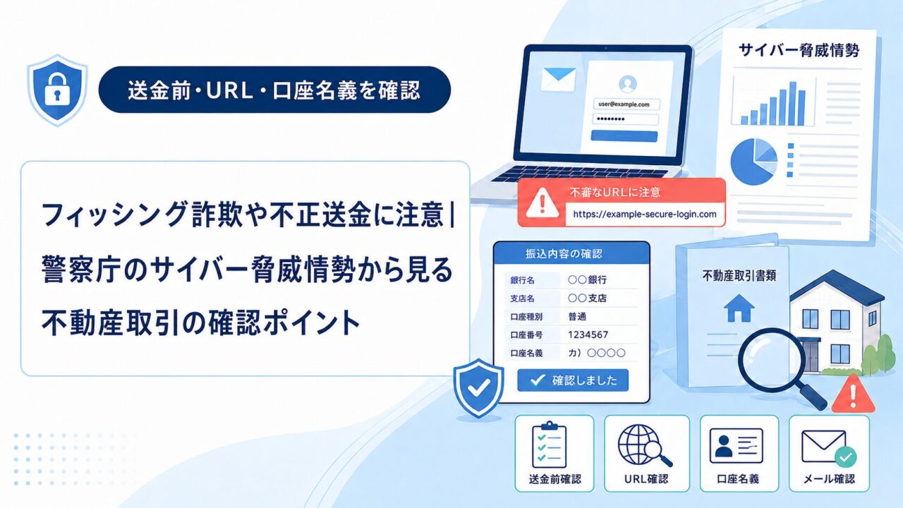 フィッシング詐欺や不正送金に注意｜警察庁のサイバー脅威情勢から見る不動産取引の確認ポイント