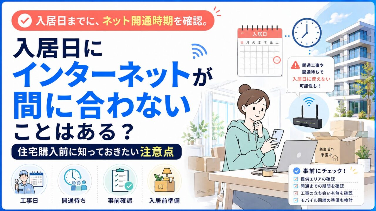入居日にインターネットが間に合わないことはある？住宅購入前に知っておきたい注意点