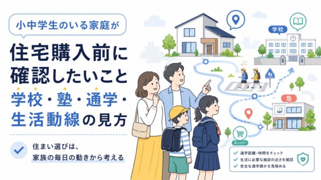 小中学生のいる家庭が住宅購入前に確認したいこと｜学校・塾・通学・生活動線の見方