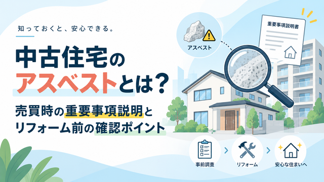 中古住宅のアスベストとは？売買時の重要事項説明とリフォーム前の確認ポイント