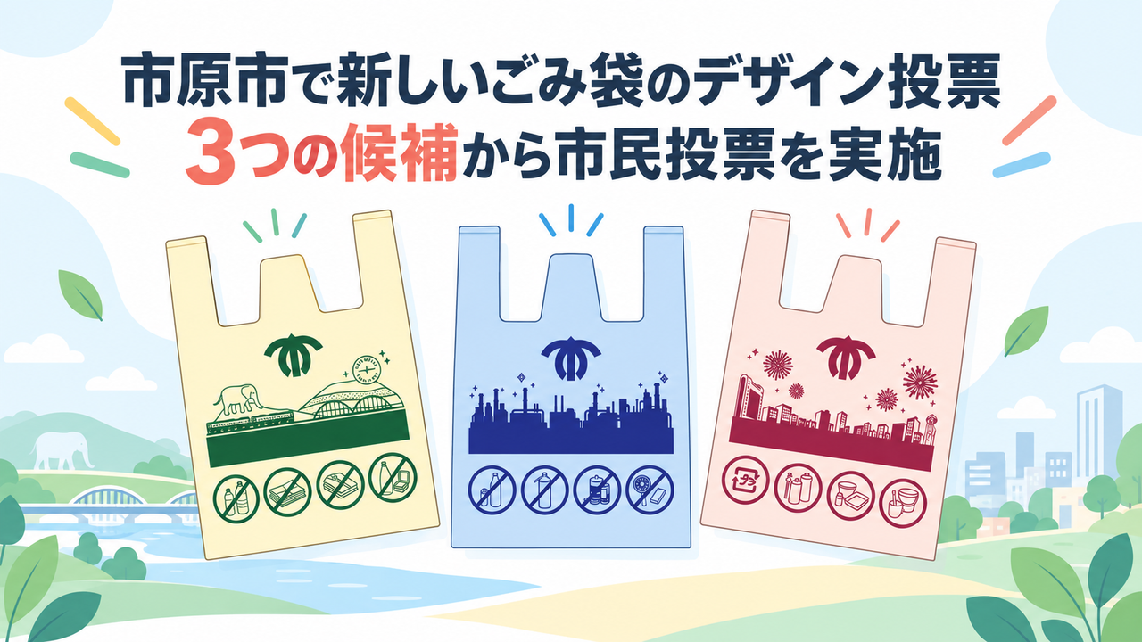 市原市で新しいごみ袋のデザイン投票｜3つの候補から市民投票を実施