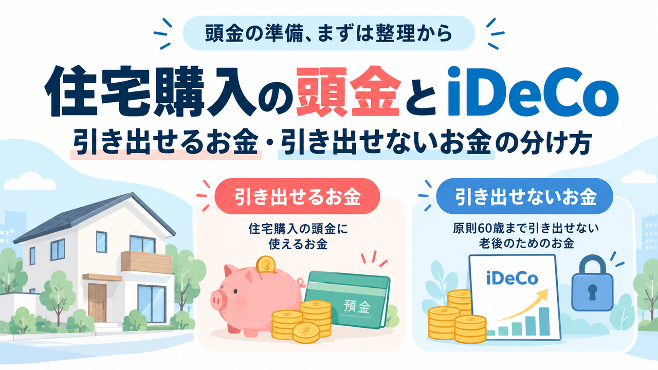 住宅購入の頭金とiDeCo｜引き出せるお金・引き出せないお金の分け方