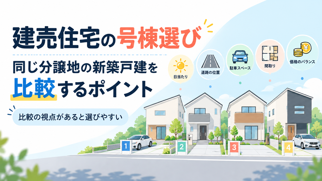 建売住宅の号棟選び｜同じ分譲地の新築戸建を比較するポイント