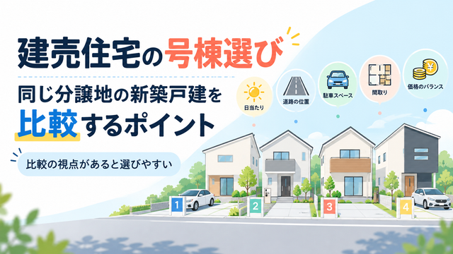 建売住宅の号棟選び｜同じ分譲地の新築戸建を比較するポイント