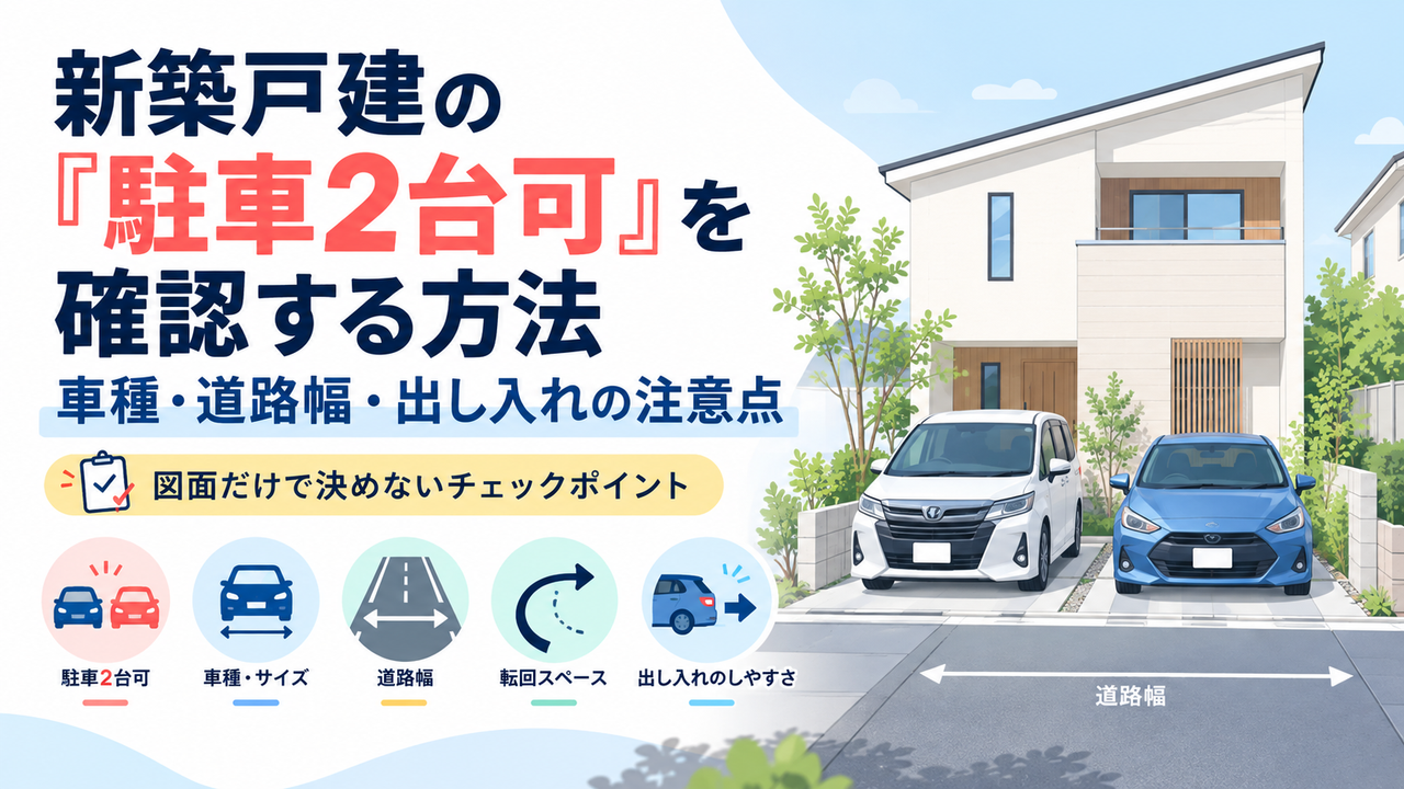新築戸建の「駐車2台可」を確認する方法｜車種・道路幅・出し入れの注意点