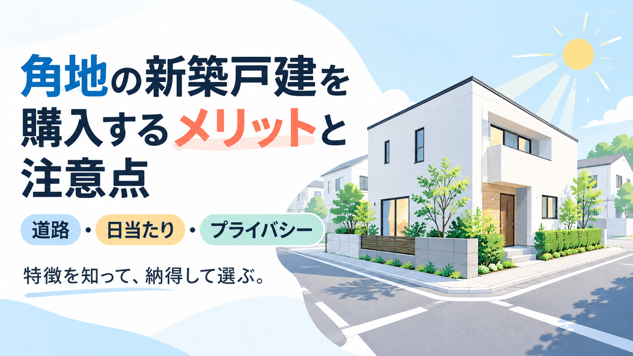 角地の新築戸建を購入するメリットと注意点｜道路・日当たり・プライバシー