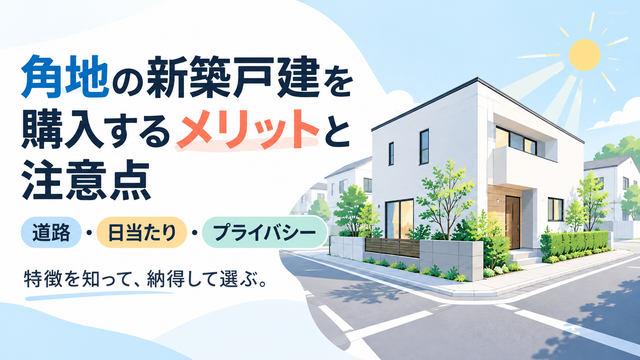 角地の新築戸建を購入するメリットと注意点｜道路・日当たり・プライバシー