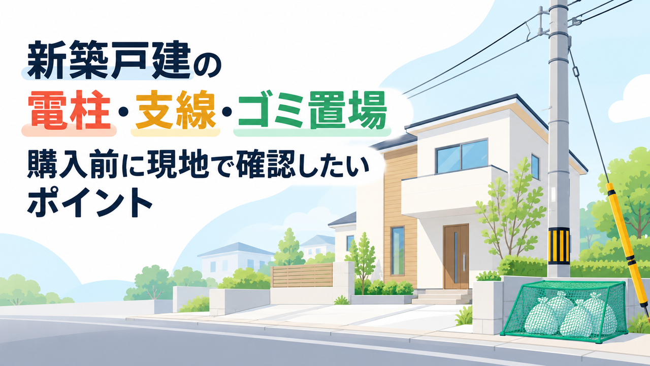 新築戸建の電柱・支線・ゴミ置場｜購入前に現地で確認したいポイント