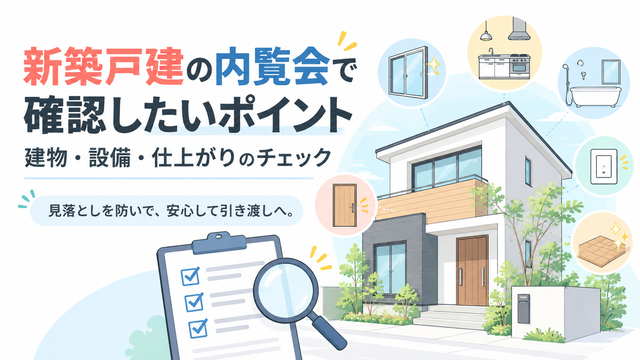 新築戸建の内覧会で確認したいポイント｜建物・設備・仕上がりのチェック