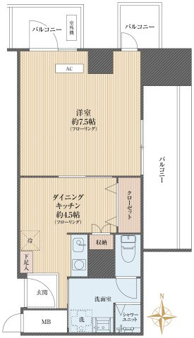 歌舞伎町ダイヤモンドパレス716の間取り