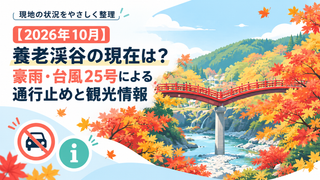 【2026年10月】養老渓谷の現在は？豪雨・台風25号による通行止めと観光情報