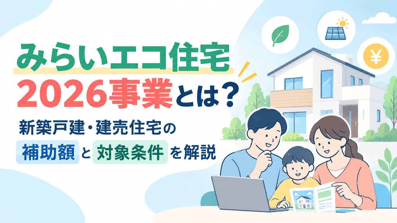 みらいエコ住宅2026事業とは？新築戸建・建売住宅の補助額と対象条件を解説