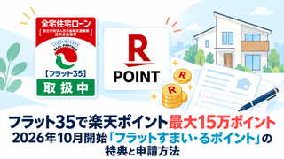 フラット35で楽天ポイント最大15万ポイント｜2026年10月開始「フラットすまい・るポイント」の特典と申請方法