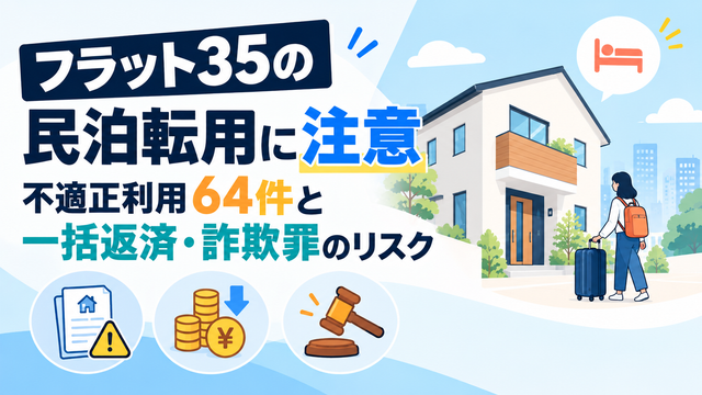 フラット35の民泊転用に注意｜不適正利用64件と一括返済・詐欺罪のリスク