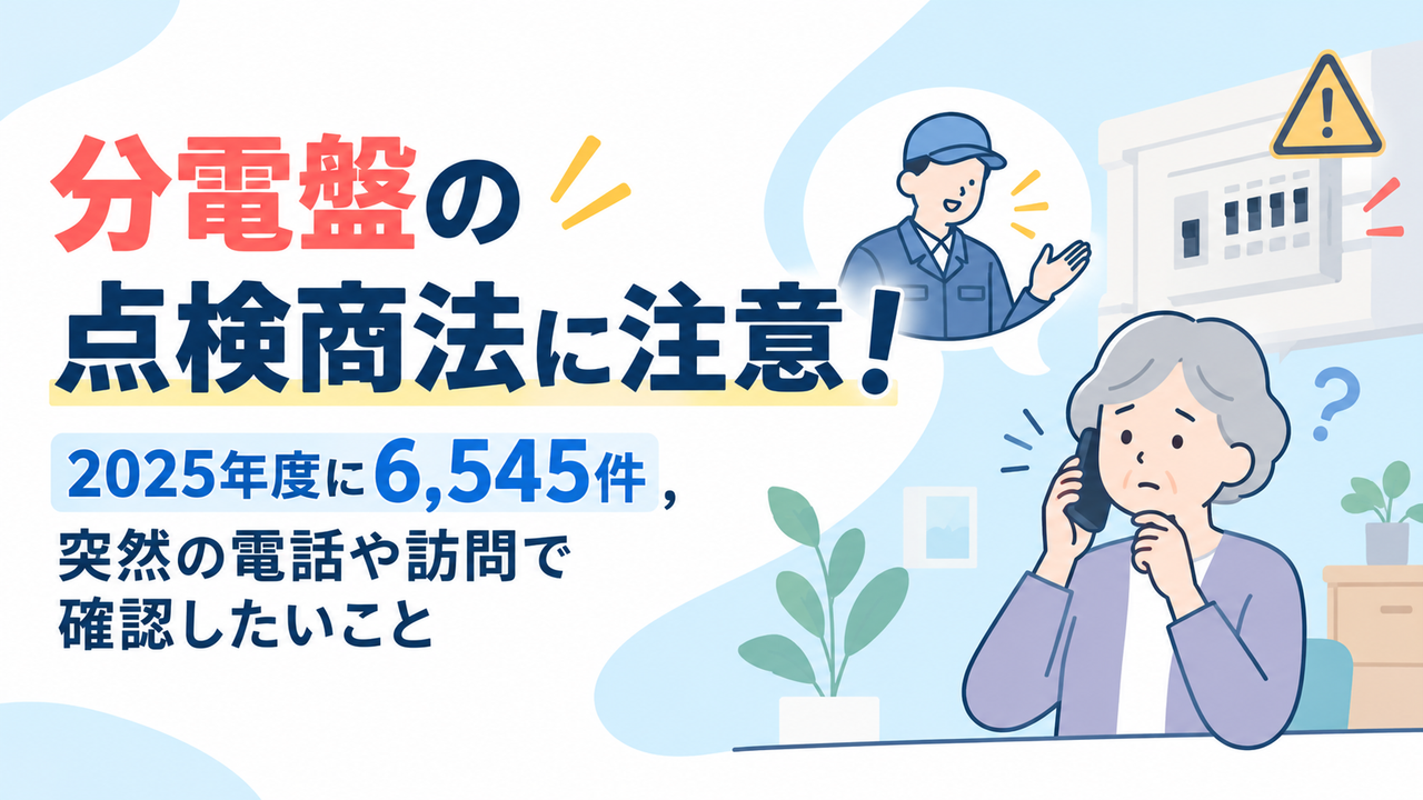 分電盤の点検商法に注意｜相談が2025年度に6,545件、突然の電話や訪問で確認したいこと