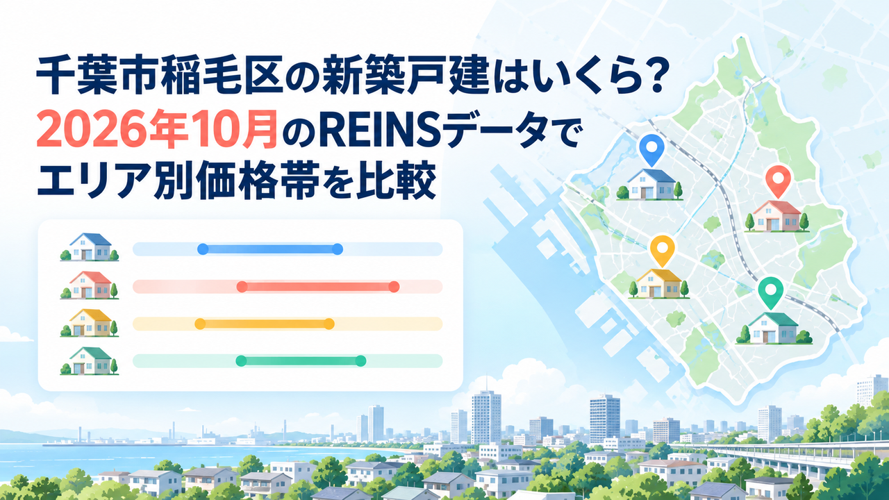 千葉市稲毛区の新築戸建はいくら？2026年10月のREINSデータでエリア別価格帯を比較
