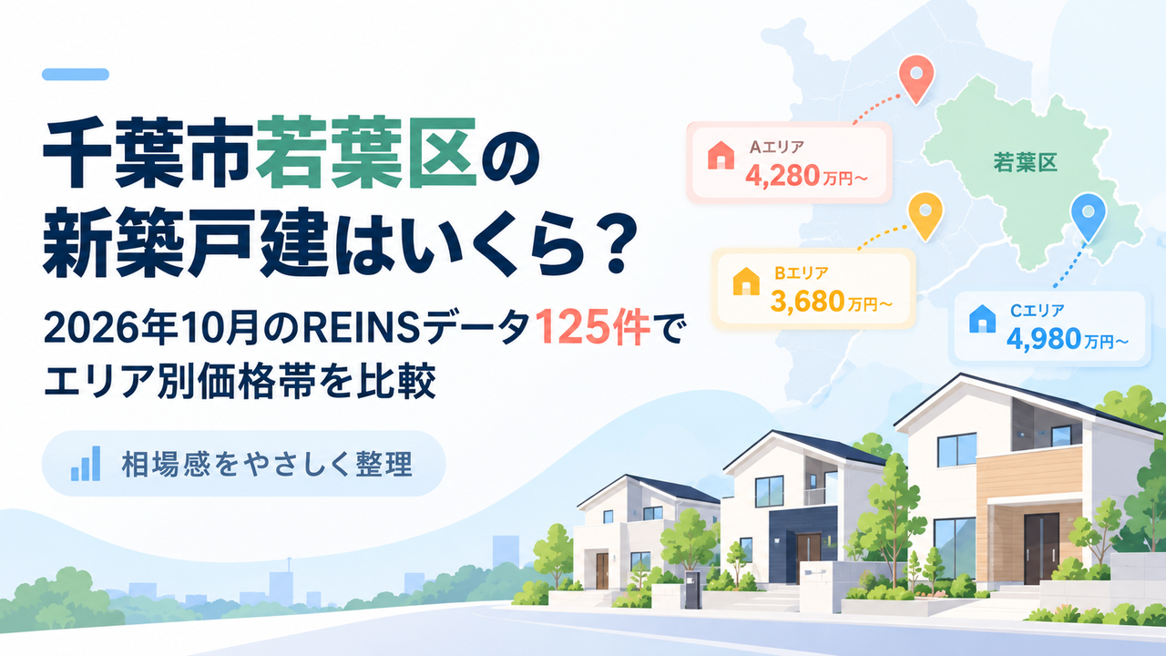 千葉市若葉区の新築戸建はいくら？2026年10月のREINSデータ125件でエリア別価格帯を比較