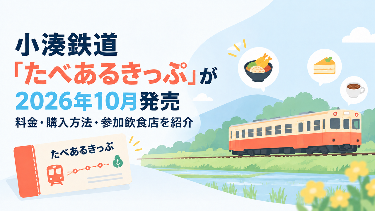 小湊鉄道「たべあるきっぷ」が2026年10月発売｜料金・購入方法・参加飲食店を紹介